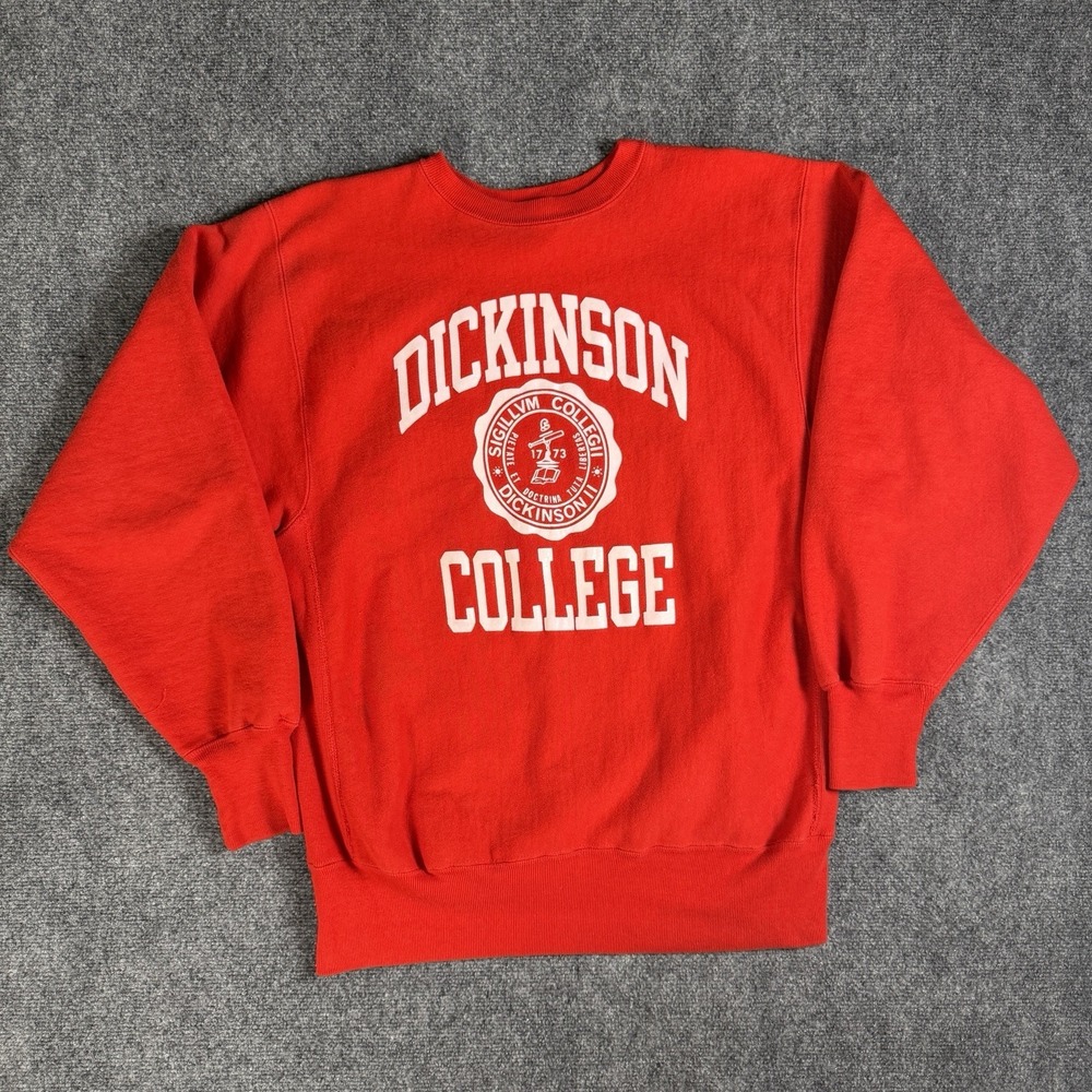 Vintage Dickinson College Red Sweatshirt Mens Sz XL Champion Reverse Weave 90's